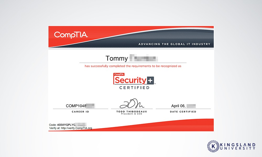 Security+ Certificate