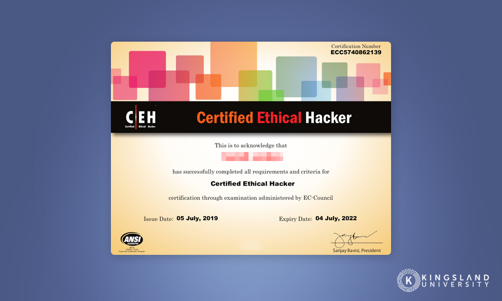 CEH Example Certificate