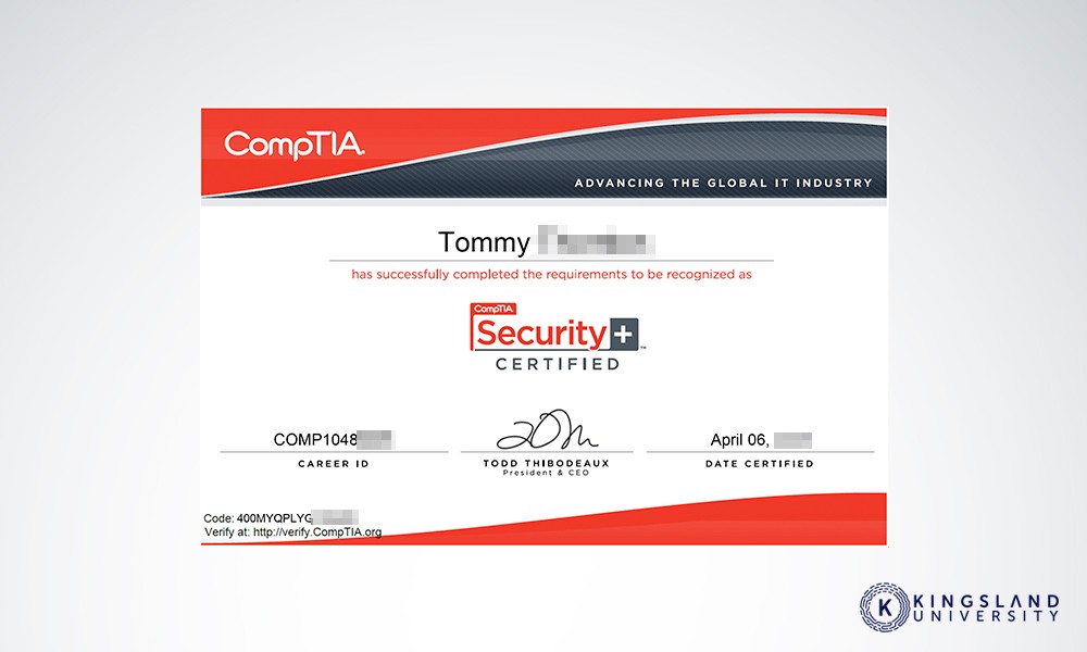 COMPTIA Security Certificate