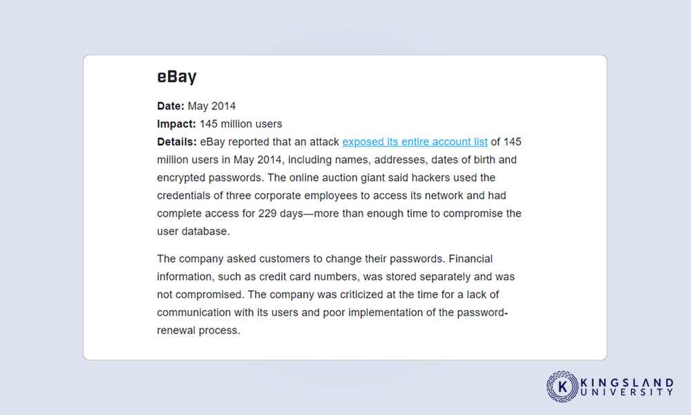 Ebay 2014 Breach