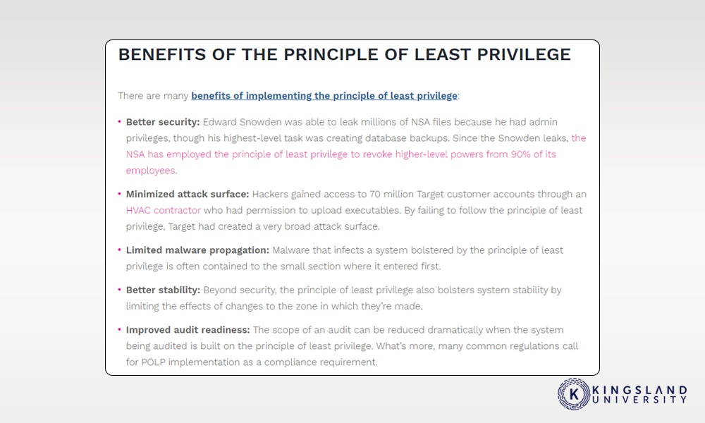 Principle Least Privilege